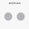 925 Sterling Silver Luxury Buttons Ear Studs for Women Twinkle Clear CZ Simple Round Stud Earrings Wedding Fine Jewelry