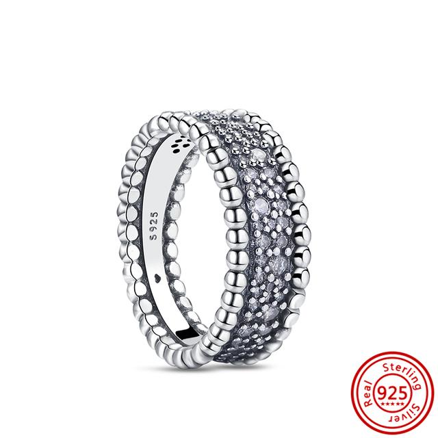 Новое весеннее кольцо с цветочным бантом и перьями, Корона клевера, сверкающее стерлинговое серебро 925 пробы, круглое кольцо, женское оригинальное европейское ювелирное украшение