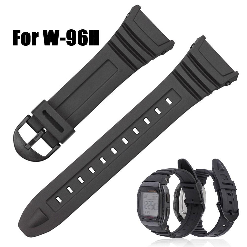 Men Women Silicone Watch WristBand Sports Soft Watchband for C-asio W-96H Watch Accessories