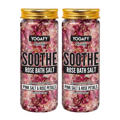 Успокаивающая Розовая соль для ванны (2 х 250 г), Soothe Rose Bath Salt Set,  YOGAFY