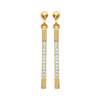 [K2434] - Gold Plated Earrings 'Déesse' Golden White - 29x2 Mm