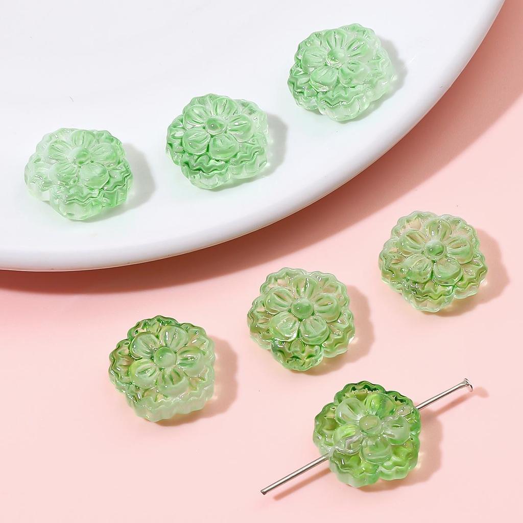 Разноцветные стеклянные бусины в форме близнецов в форме цветка 15 мм 10 шт. Для изготовления украшений DIY браслет ожерелье