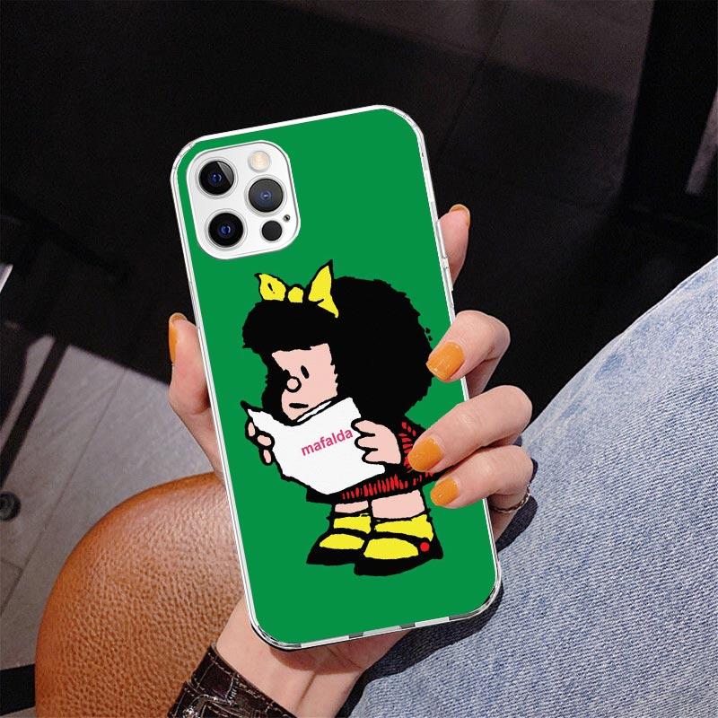 Cartoon Cute Mafalda Phone Case For iPhone 17 Air 16 Pro Max 16E 15 + 14 Plus 11 12 13 Mini 7 8 SE Gift Print Cover Fundas