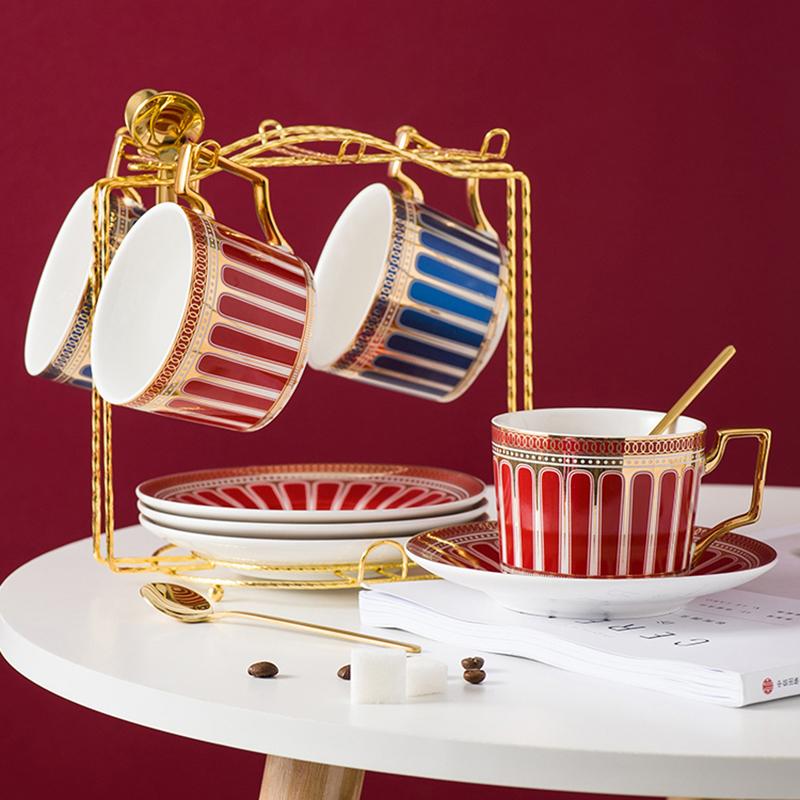 Стойка для кофейных чашек и блюдец вмещает 6 кофейных чашек и 6 тарелок, кухонная стойка для сушки, прочная современная подставка для кружек для столешницы