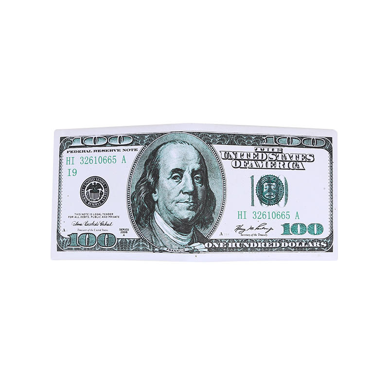 Мужской персонализированный ретро-кошелек двойного сложения с креативным стилем, множеством отделений для карт, классический короткий кошелек двойного сложения с рисунком долларовой купюры США