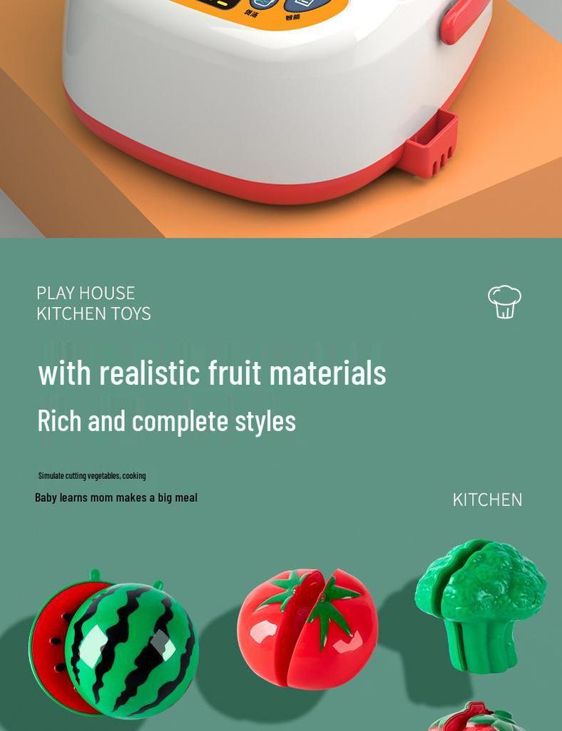Детский игровой кухонный набор: Игрушка для готовки и резки с овощами для мальчиков и девочек