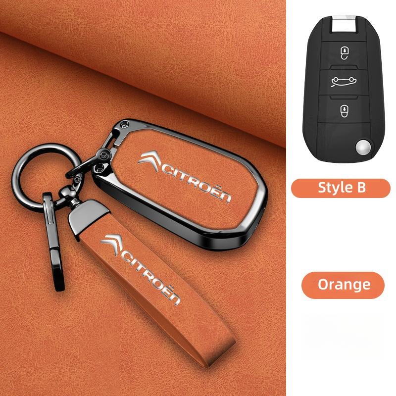 ALC1 Zinc Alloy Leather Car Key Case Cover For Citroen C1 C2 C3 C4 C5 C6 C4L Berlingo Picasso Jumpy Nemo Aircross Sega C5 X Accessori