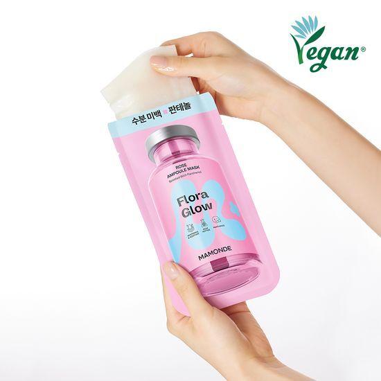 Moisture Whitening Mamonde Flora Glow Rose Ampoule Mask Pack (1 Sheet)