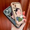 For iPhone 16 15 14 13 12 11 Pro Max XS Max XR X SE 8 7 Cartoon Milk Tea Girl Pattern Soft Silicone Full Lens Protect Phone Case