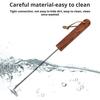 BBQ Steak Grill Hook Meat Turner Wooden Handle Stainless Steel Food Flipper for Grilling Vegetables Portable Kitchen Tool