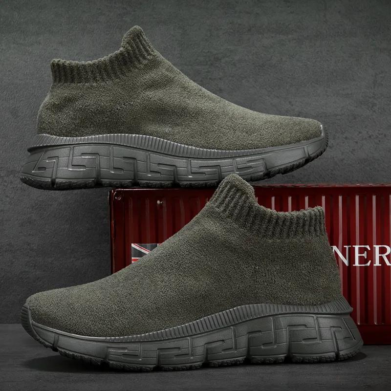 Новые мужские кроссовки Slip-On High Tops женские кроссовки брендовые модные дышащие мужские городские носки для отдыха женские теннисные кроссовки