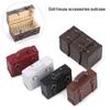 Dolls Accessories Doll Leather Luggage Mini Suitcase Miniature Portable Trunk Vintage Wood Box