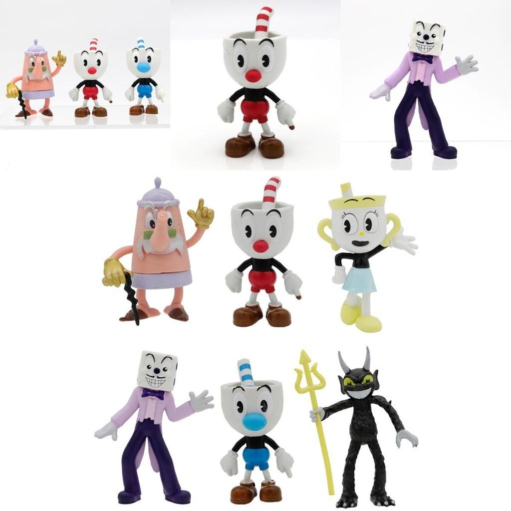 Красочная кукла Cuphead 3,6-4 дюйма Игровая периферия Ручная работа Украшения для торта 6 шт./набор