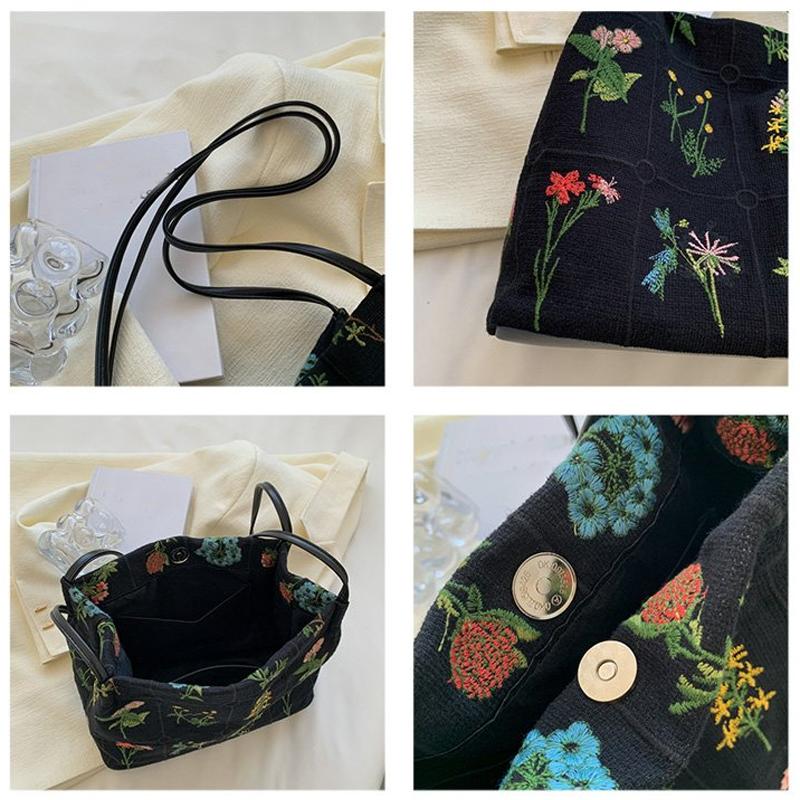 Роскошный бренд, большая сумка с цветами, новинка 2024 года, женская дизайнерская сумка из высококачественной ткани, сумки на плечо большой емкости