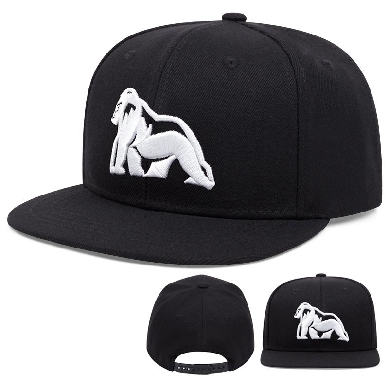 2024 Новая унисекс-бейсболка с вышитым рисунком гориллы для мужчин в стиле хип-хоп, модная, регулируемая, высокого класса