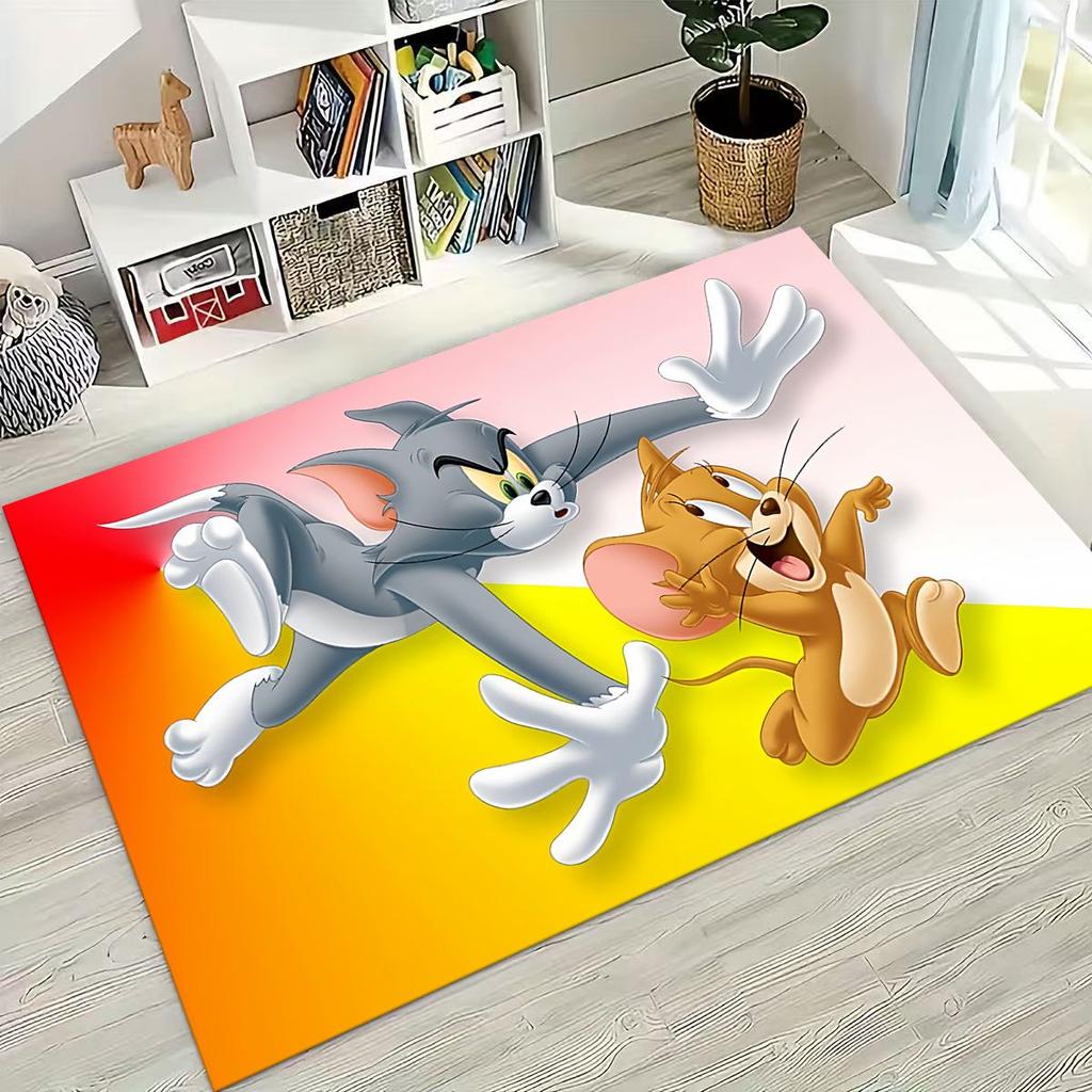 3D ковер с рисунком мультфильма Том и Джерри (Кот и Мышь) для спальни, гостиной, дивана, прихожей, большой нескользящий напольный коврик для детей