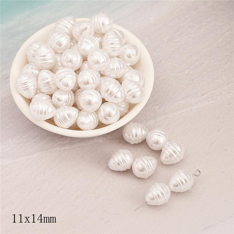 Геометрическая форма имитация жемчуга из АБС-пластика, бусины с прямым отверстием, браслет «сделай сам», ювелирные аксессуары