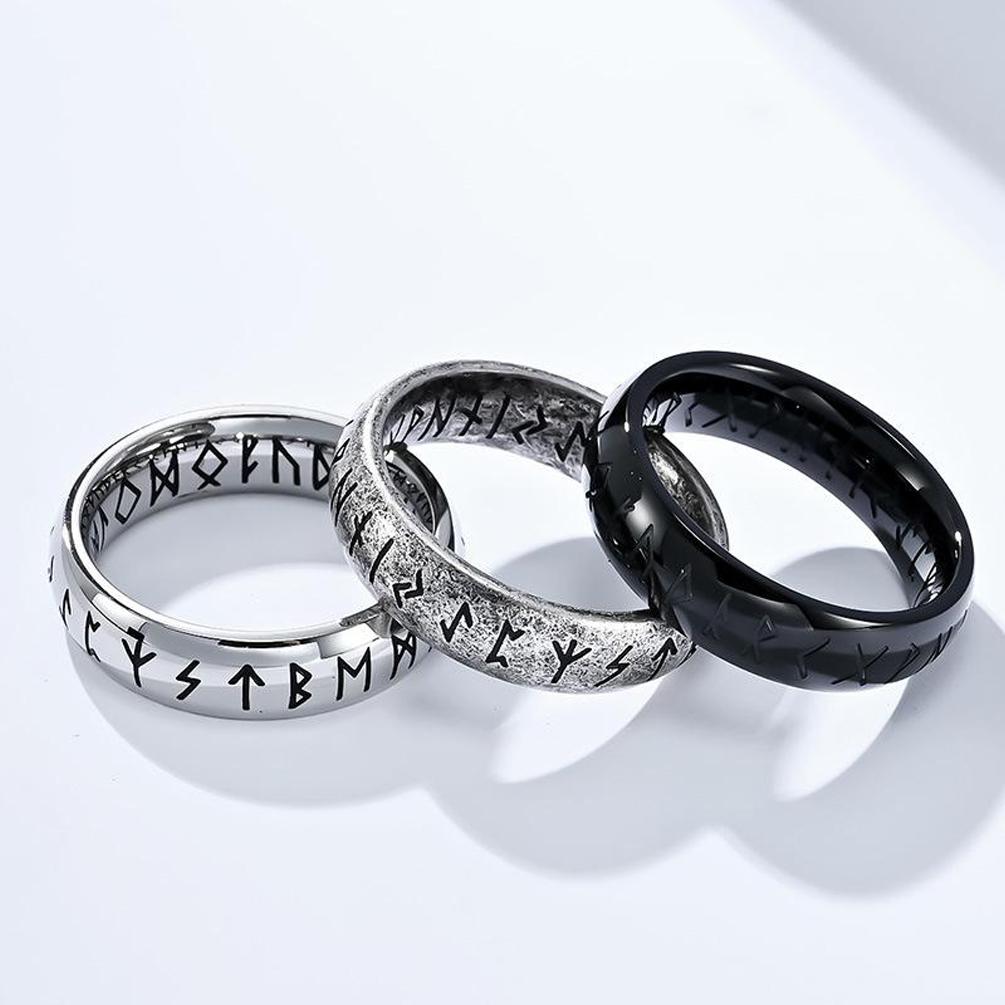 Винтажное кольцо с текстом викинга из титановой стали, модное мужское кольцо, аксессуар из нержавеющей стали, ювелирное изделие, подарок