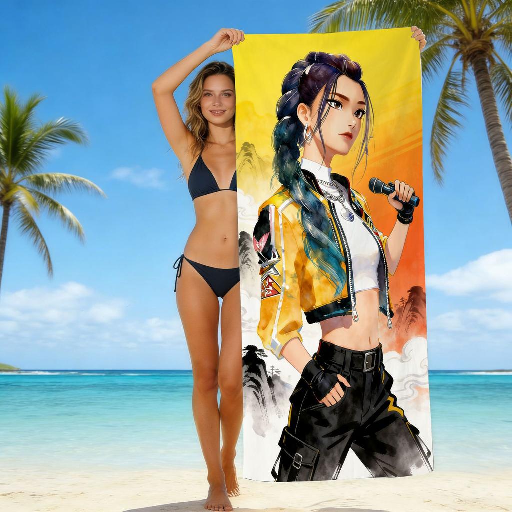Europe And The United States Popular Witch Hunter Group Beach Towel Internet Celebrity Kpop Microfiber Beach Towel Floor Towel Bath Towel