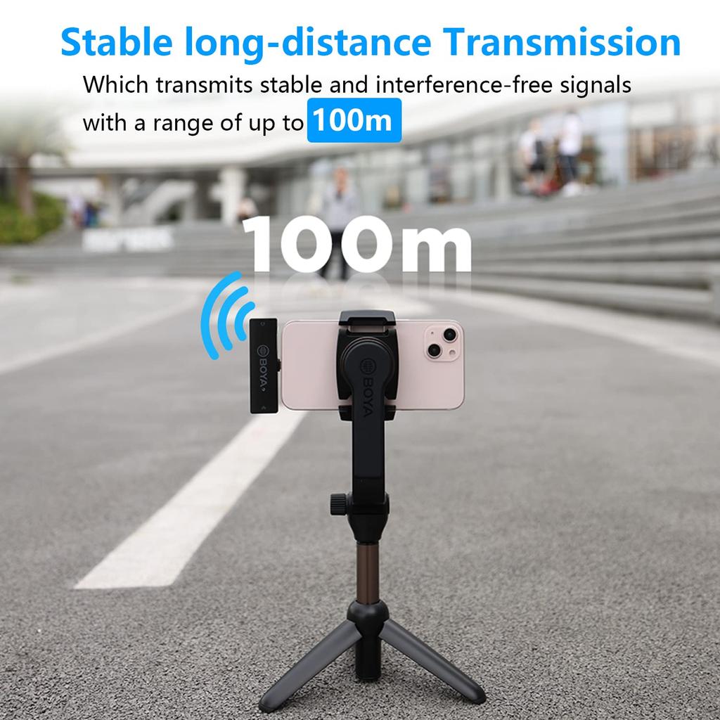 BOYA XM6 S3 iPhone Стриминговый Беспроводной Петличный Петличный Внешний Микрофон с Всенаправленным Звуком OLED Легко Совместимый с DSLR Видео и