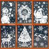 Christmas Window Clings Santa Tree Bell Sleigh Snowman Reindeer Snowflake PVC Static Stickers Home Decor