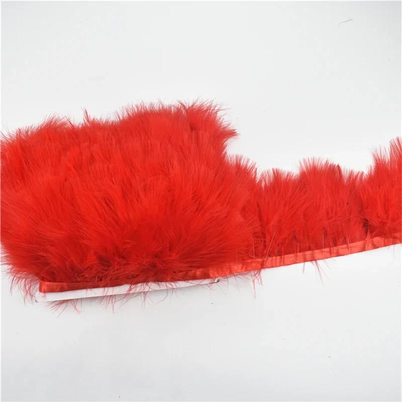 2 Метра Цветная Пушистая Бахрома из Перьев Марабу, Отделка Лентой из Черных Перьев Индейки, Ткань, Шаль, Одежда, Швейная Отделка, Украшение