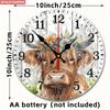 Scottish Highland Cow Wall Clock. Floral Wooden Design for Living Room or Kitchen. A Rustic Gift.