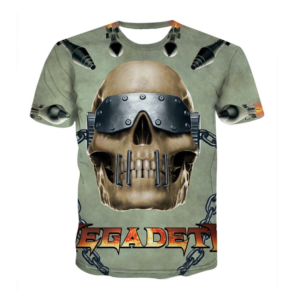 Summer Men Women Fashion Megadeth 3D Printed T-Shirt O Neck Short Sleeve T-shirts funny Casual Kids tops tees 100-6xl