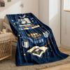 Owl and Books on Starry Night for all seasons blanket lunch break throw gift