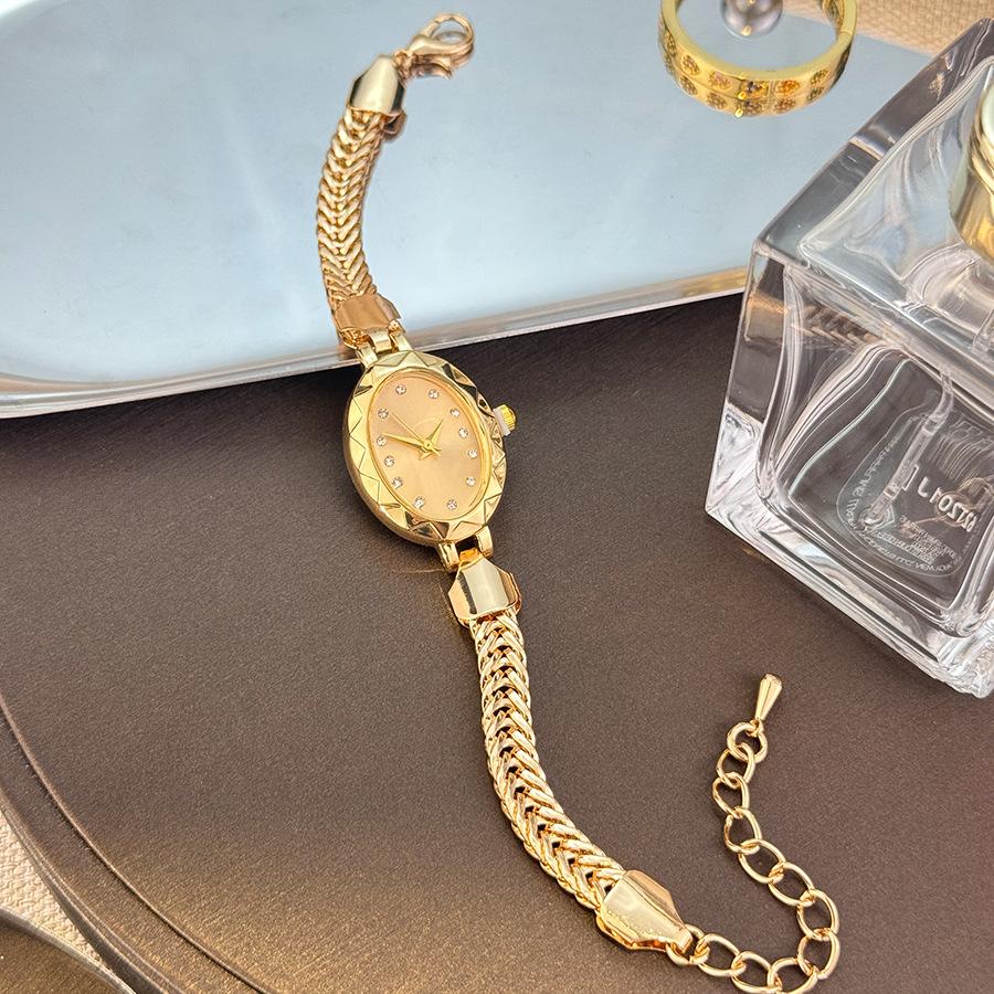 Маленькие винтажные женские часы, регулируемый браслет, застежка-лобстер, ювелирные изделия, кварцевые часы, маленькие золотые часы