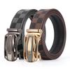 Men'S Belt Business Automatic Buckle Belt Casual Simple And Durable Pu Plaid Belt