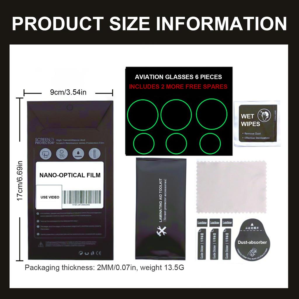 Защитная пленка для линз и стекол с пылепоглотителями и влажными салфетками, устойчивая к царапинам, легко наносится на Avata 2