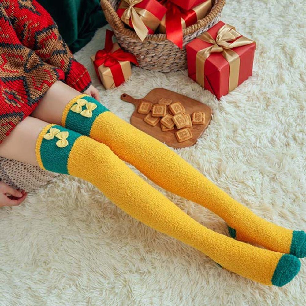 Santa Claus Christmas Stockings Elk Long Tube Socks Fashion Design Cartoon Hosiery  Women