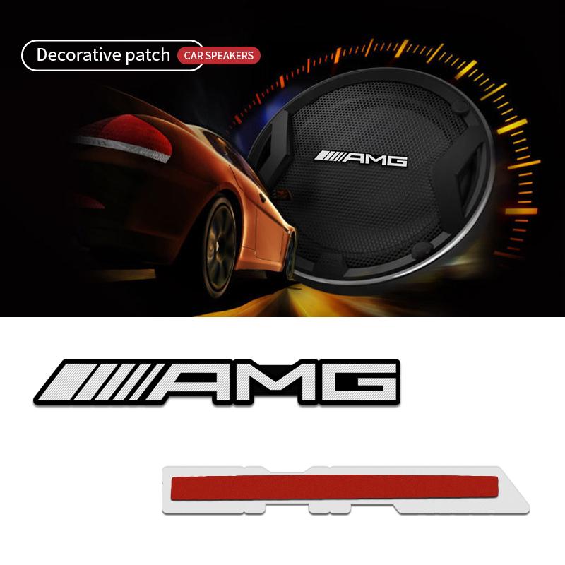 AAVO1 4Pcs 3D Aluminum Car Audio Decorate Badge Emblem Sticker Trim For Mercedes Benz AMG W212 W204 W211 W168 W213 W205 W210 W108 W124