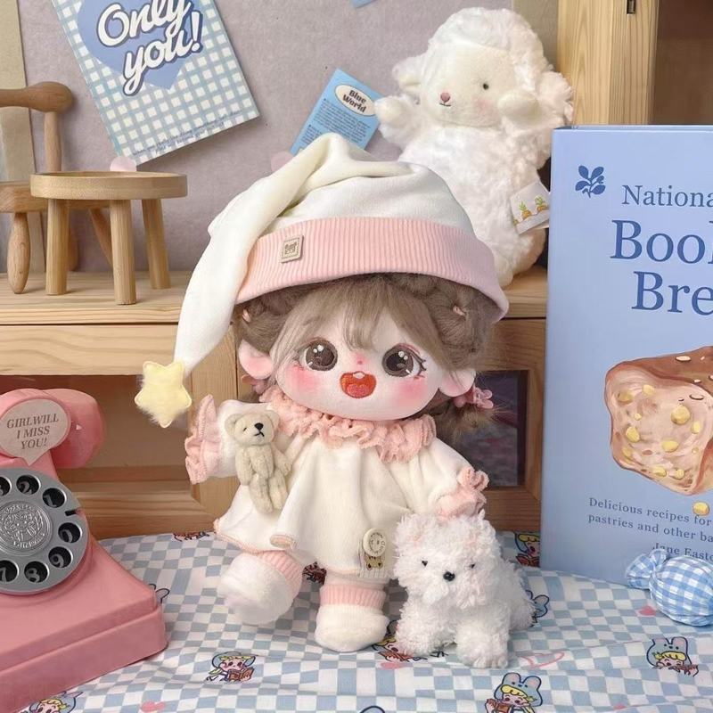 For 20cm Cotton Doll Sleepwear Set Super Cute Costume Changeable Doll Clothes Dollwear Unisex Kids' Playtime Accessory