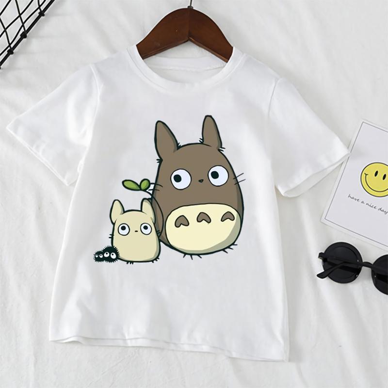 Детская забавная детская одежда с героями мультфильмов, футболка с милым летним принтом в стиле аниме для мальчиков и девочек, топ