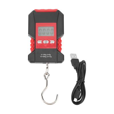 Цифровые весы для рыбы 110 фунтов ЖК-дисплей с подсветкой USB-зарядка Весы для рыбалки с измерительной лентой