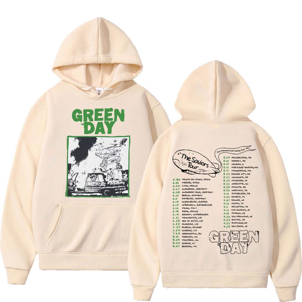 Худи Green Day The Saviors Tour Уличный Рок Винтажная Толстовка с Капюшоном Мужская Женская Мода Повседневные Пуловеры Оверсайз