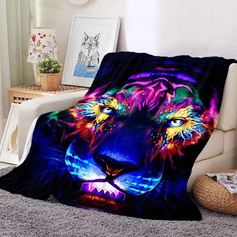 3D одеяло Тигр Супермягкое Для Весны Осени Современное Линейное Искусство Шерпа Одеяло Покрывало Плед Для Путешествий Дропшиппинг sumikko gurashi