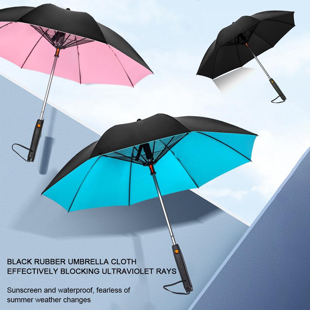 Sun Umbrella with Fan Misting,Portable Fan for UPF 50+ Sun,Cooling Umbrella,Summer Cooler for Outdoor Beach,Battery Powered