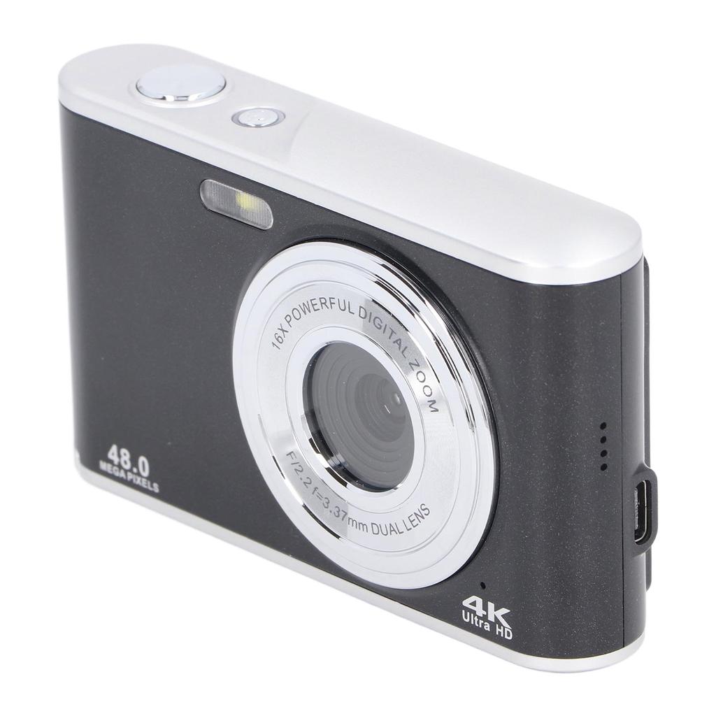 Pocket Camera 48MP 4K Ultra HD Dual Lens 16x Zoom Autofocus Anti Shake 2.4 Inch IPS Display Screen Compact Digital
