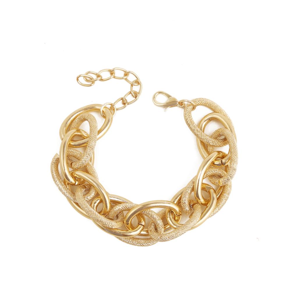 Ожерелье для женщин Модное простое золото и серебро двухцветное алюминиевое цепное замковое ретро-трендовое преувеличенное ожерелье Ins Ювелирные изделия Элегантное ожерелье