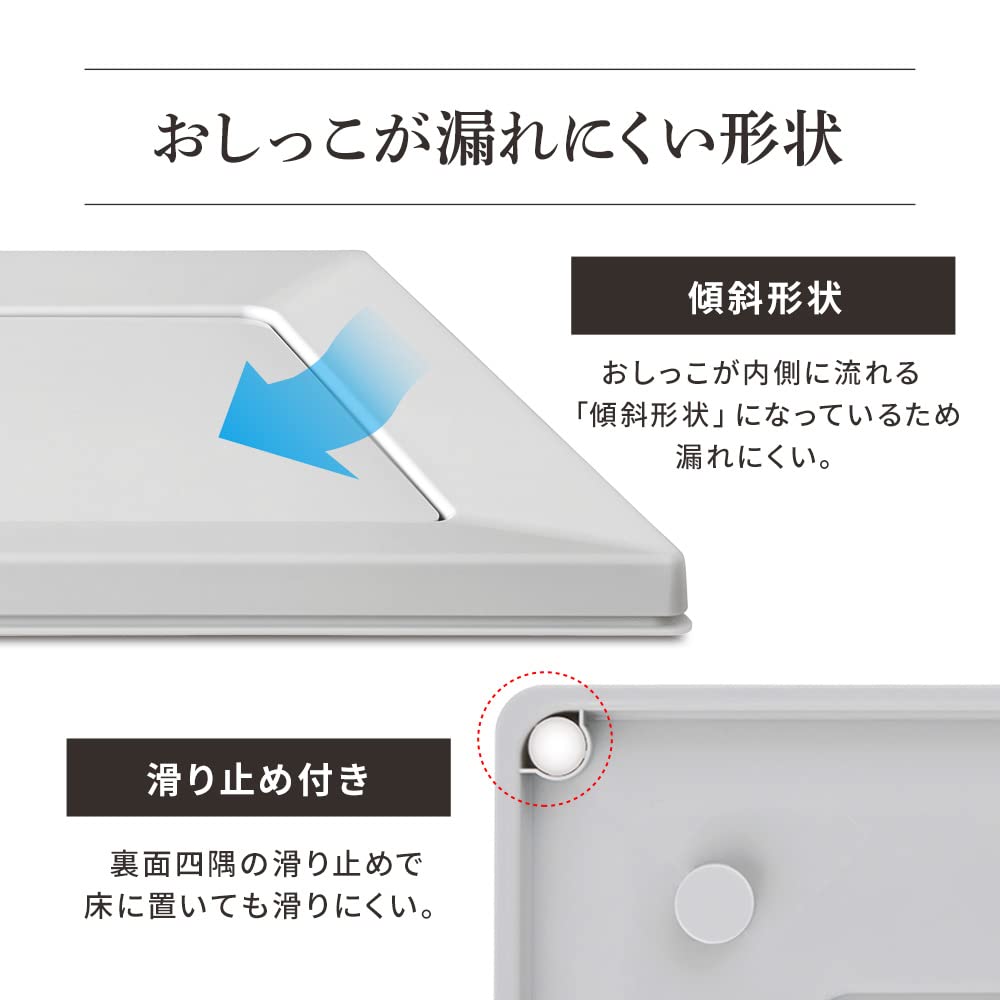 IRIS OHYAMA Туалет для собак Квадратный лоток для собак Просто зажим Магнит Обычный Светло-серый Моющийся