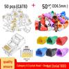 RJ45 Boot 50-Piece Set: Gold-Plated CAT6 Crystal Head & Network Cable Rubber Boots - 100 Pieces Total