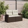 VidaXL Garden Sofa with Cushions 2-Seater, Seat with Backrest, Patio Furniture Backyard Terrace Outdoor, Brown 366210