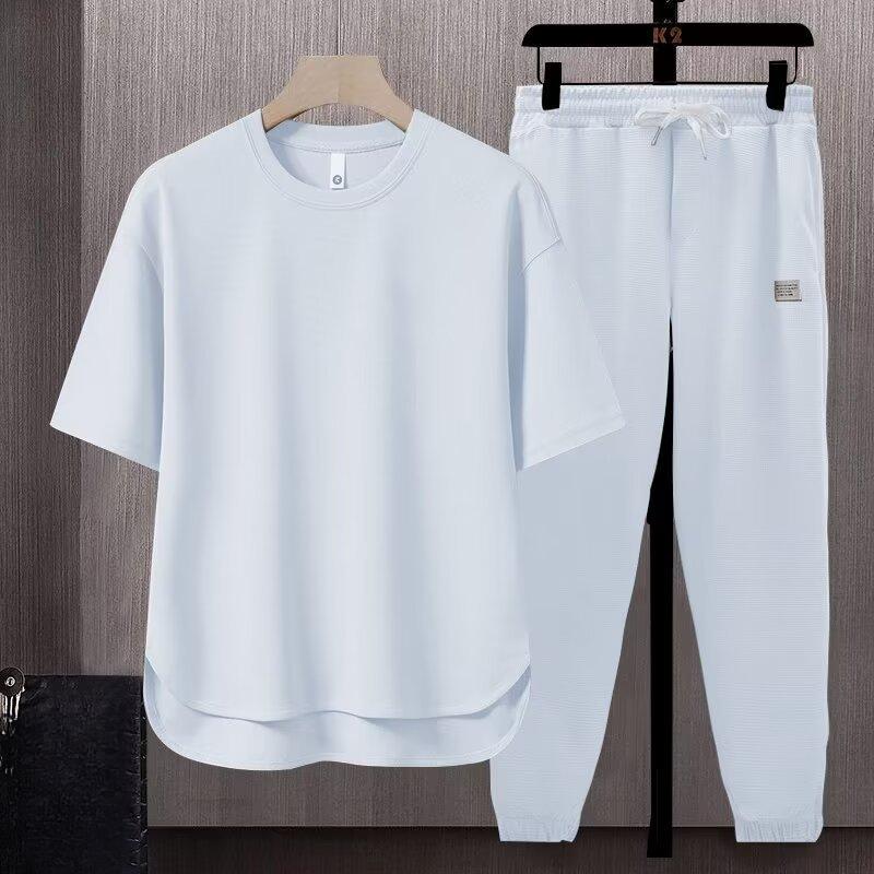 Men's Crewneck Short Sleeve T Shirt Shorts Set