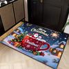 1pc Santa Claus Christmas‑Themed Welcome Doormat, Non‑Slip Machine‑Washable Easy‑Clean Floor Mat for Entryway, Kitchen
