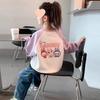 Winter Fleece Lined Thick Girls Sweatshirt Korean Block Cute Warm Top