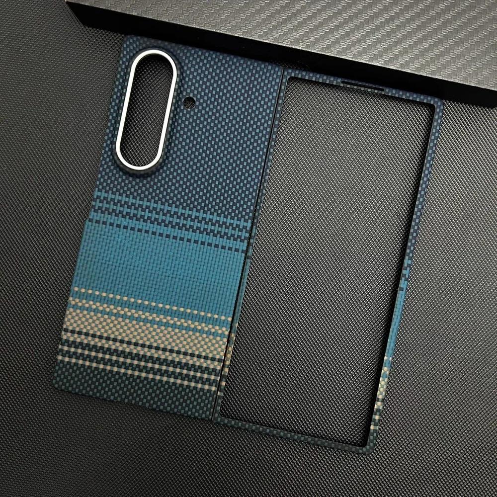 Ультралегкий тонкий чехол-скин из арамидной углеродной ткани 1500D для Samsung Galaxy Z Fold 7 6, с магнитной беспроводной зарядкой, противоударный