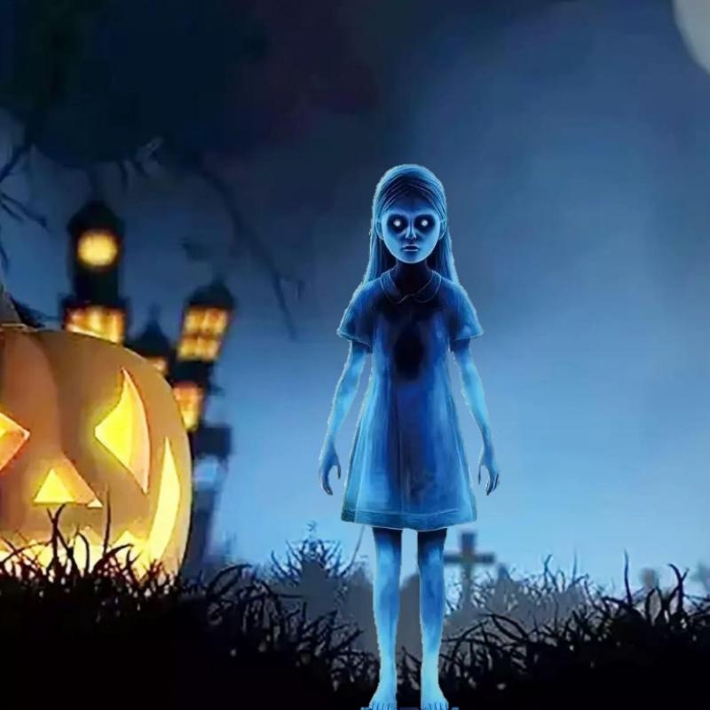 2 шт. Хэллоуин Страшная Девочка-Призрак Садовый Колышек Близнецы Женский Призрак Вставка во Двор Наружный Декор Газон Патио Металл с Привидениями